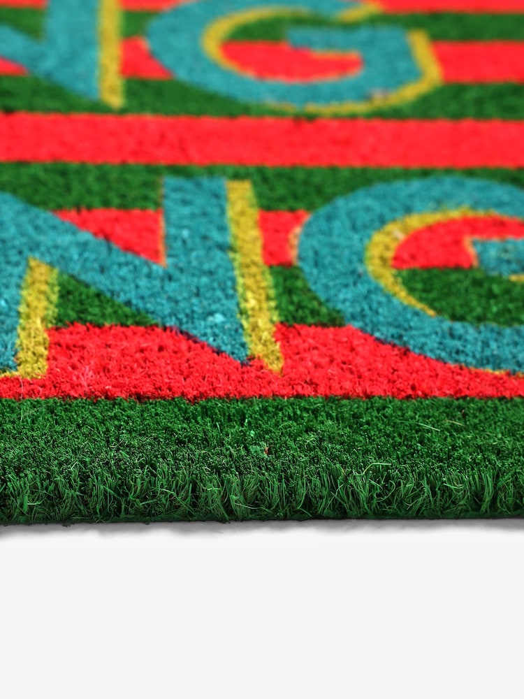 Multi Ding Dong Slogan Coir Doormat - Image 6 of 7