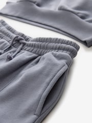 Bleu - Ensemble Sweat Slogan et Jogging à jambes larges (3-16ans) - Image 6 of 7
