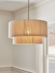 White Easy Fit Yale Shade Pendant Cealing Light - Image 1 of 5