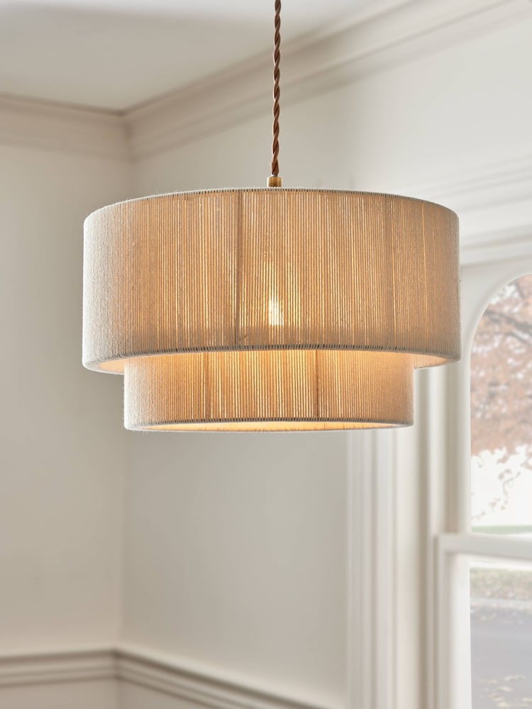 White Easy Fit Yale Shade Pendant Cealing Light - Image 1 of 5