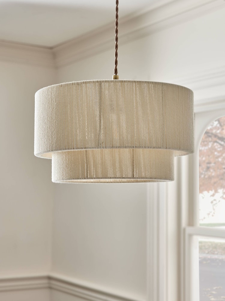 White Easy Fit Yale Shade Pendant Cealing Light - Image 2 of 5