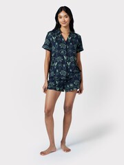 Chelsea Peers Blue Tropical Holiday Print Short Pyjama Set - Image 1 of 5