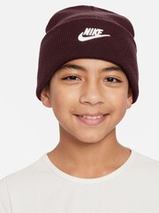 Nike Burgundy Red Kids Peak Beanie - Image 1 of 4