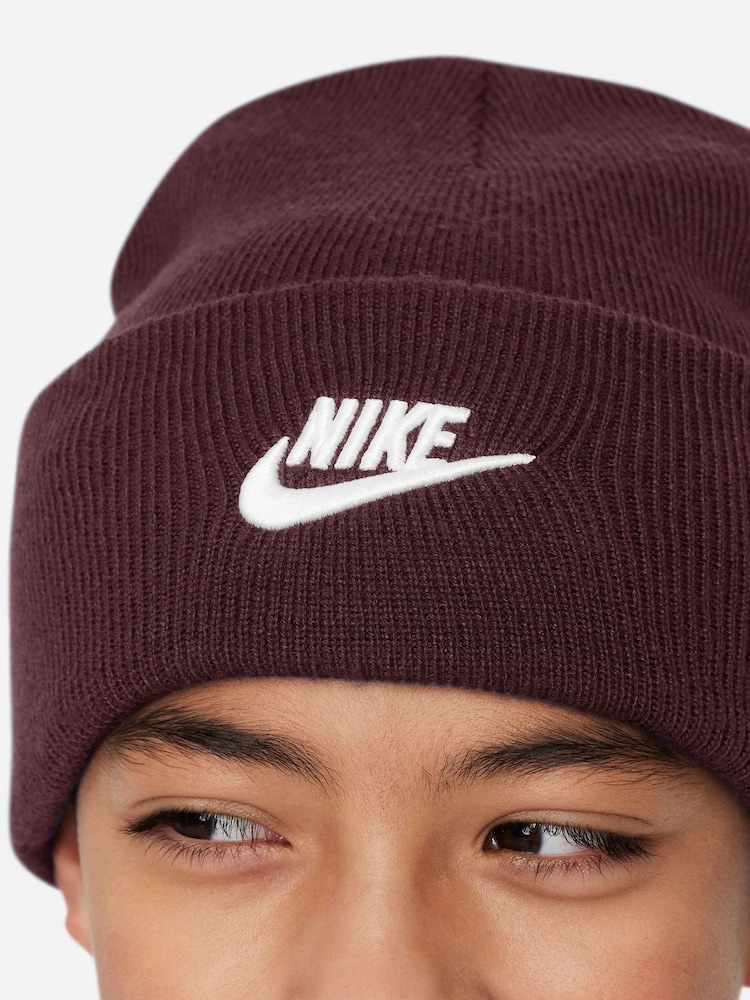 Nike Burgundy Red Kids Peak Beanie - Image 4 of 4