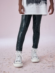 Black Sequin Leggings (3-16yrs) - Image 1 of 6