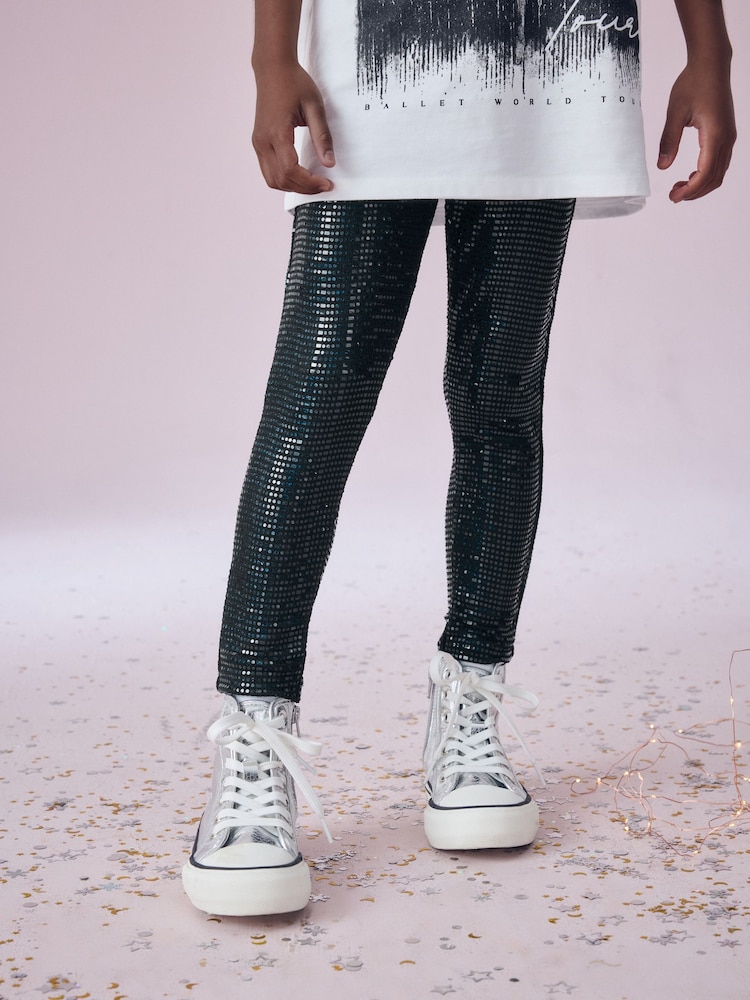 Black Sequin Leggings (3-16yrs) - Image 1 of 6