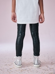 Black Sequin Leggings (3-16yrs) - Image 4 of 8