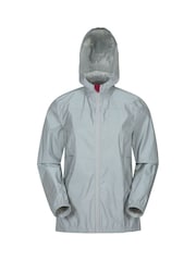 Mountain Warehouse Silver Womens Dashing Reflective Water Resistant Running and Cycling Jacket - Image 2 of 4