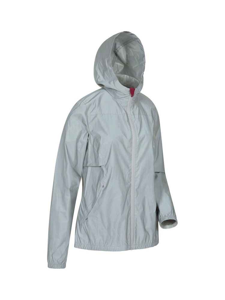 Mountain Warehouse Silver Womens Dashing Reflective Water Resistant Running and Cycling Jacket - Image 3 of 4