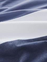 Navy Blue Long Sleeve Block 100% Cotton T-Shirt - Image 6 of 7