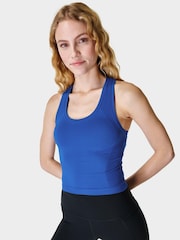 Sweaty Betty Lightning Blue Athlete Crop Seamless Workout Tank Top - Image 1 of 5