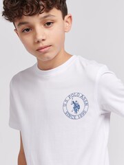 U.S. Polo Assn. White Back Print Boys 100% Cotton T-Shirt - Image 4 of 8