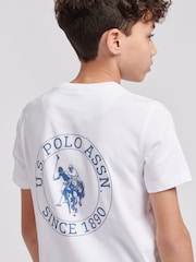 U.S. Polo Assn. White Back Print Boys 100% Cotton T-Shirt - Image 5 of 8