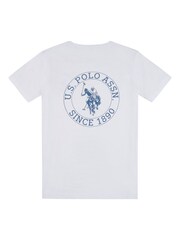 U.S. Polo Assn. White Back Print Boys 100% Cotton T-Shirt - Image 7 of 8
