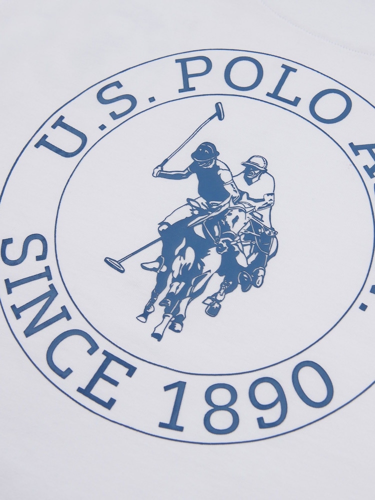 U.S. Polo Assn. White Back Print Boys 100% Cotton T-Shirt - Image 8 of 8