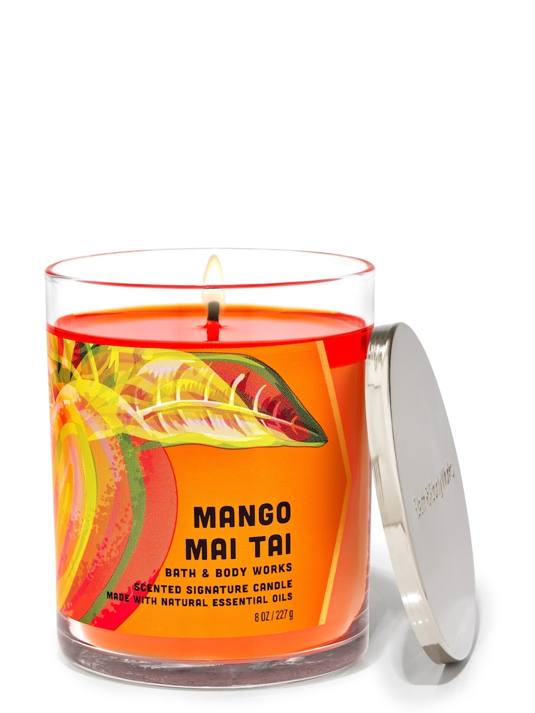 Bath & Body Works Mango Mai Tai Mango Mai Tai Signature Single Wick Candle 8 oz / 227 g - Image 1 of 1