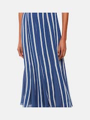 Whistles Blue Crinkle Stripe Midi Dress - Image 5 of 6