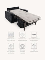 Jay-Be Luxe Velvet Charcoal Grey Deco Snuggle Sofa Bed - Image 3 of 6