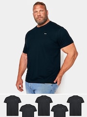 BadRhino Big & Tall Black 100% Cotton T-Shirts 5-Pack - Image 1 of 3