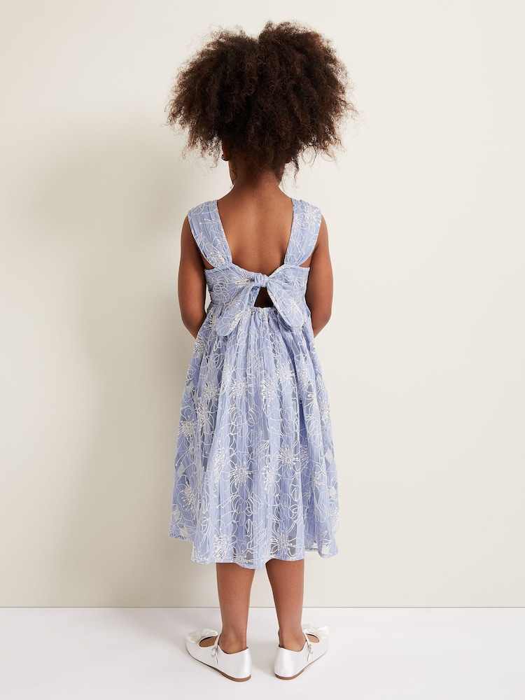 Phase Eight Blue Amelia Embroidered Dress - Image 2 of 6