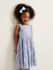 Phase Eight Blue Amelia Embroidered Dress - Image 3 of 6