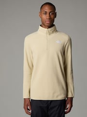 لون محايد - شعار جانبي - The North Face Neutral Side Logo Glacier Quarter Zip Fleece - صورة 1 من 3