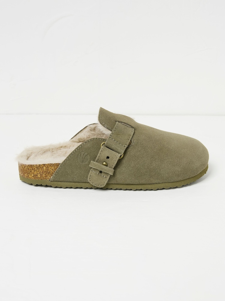 FatFace Elsie Khaki Green House Shoes - Image 1 of 3