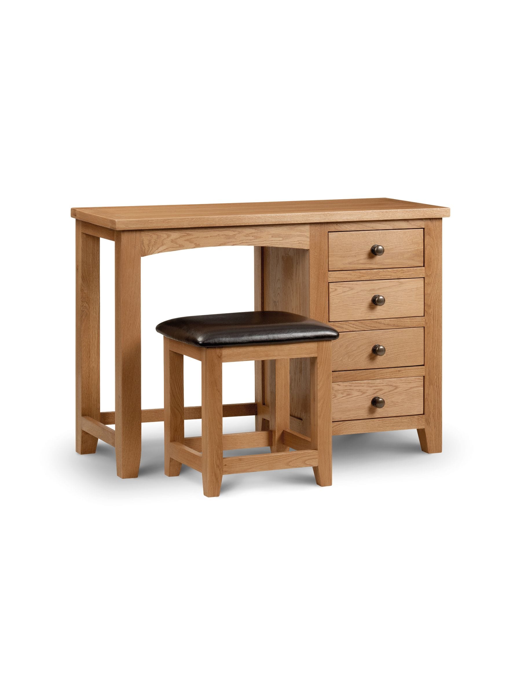 Julian Bowen Marlborough 4 Drawer Oak Single Pedestal Dressing Table - Image 6