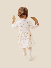 MORI Cream Organic Cotton and Bamboo Ribbed Peppa Pig Print Dress - Image 2 of 4