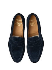 Loake Navy Blue Suede Penny Loafers - Image 3 of 3