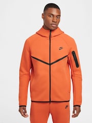Nike Orange Tech Fleece Zip Up Hoodie - Image 1 of 13