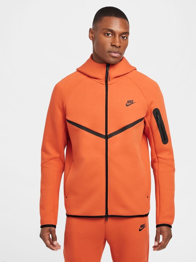 Nike Orange Tech Fleece Zip Up Hoodie - Image 1 of 13