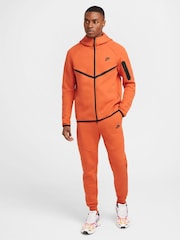 Nike Orange Tech Fleece Zip Up Hoodie - Image 3 of 13