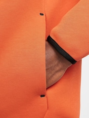 Nike Orange Tech Fleece Zip Up Hoodie - Image 6 of 13