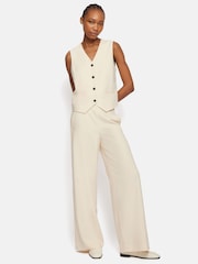 Jigsaw Cream Hopsack Tailored Waistcoat - Image 3 of 6