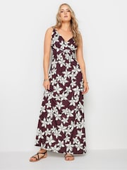 Красный - Long Tall Sally LTS Tall Wine Red Floral Print Maxi Dress - Image 1 of 5