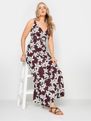 Красный - Long Tall Sally LTS Tall Wine Red Floral Print Maxi Dress - Image 2 of 5