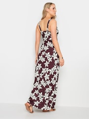 Красный - Long Tall Sally LTS Tall Wine Red Floral Print Maxi Dress - Image 3 of 5
