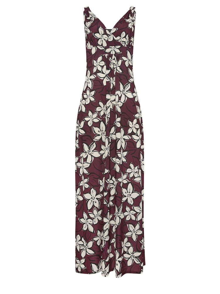 Красный - Long Tall Sally LTS Tall Wine Red Floral Print Maxi Dress - Image 5 of 5