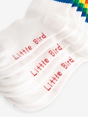 Little Bird by Jools Oliver White Bright Rainbow Stripe Tube Socks 3 Pack - Image 5 of 6