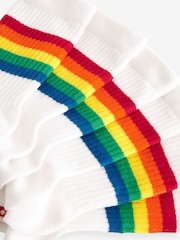 Little Bird by Jools Oliver White Bright Rainbow Stripe Tube Socks 3 Pack - Image 6 of 6