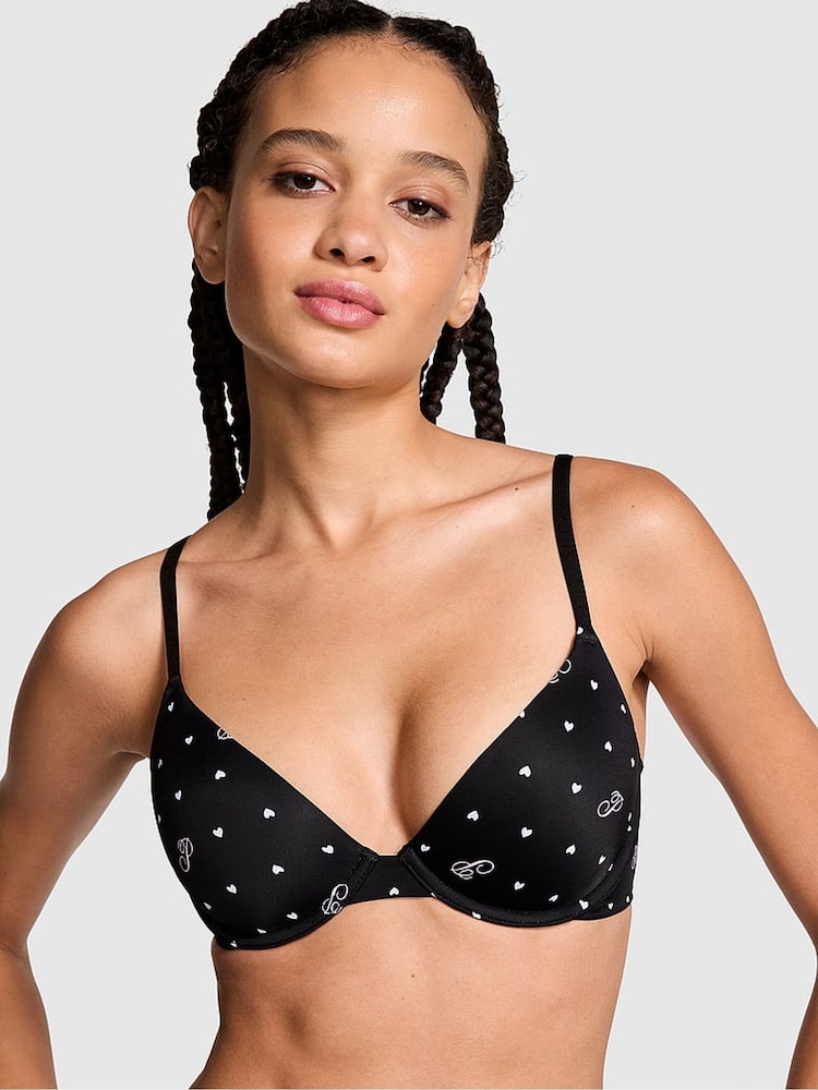 Zwarte hartprint met tekst - Victoria's Secret PINK beha - Image 1 of 3