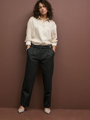 Black Ponte Barrel Leg Trousers - Image 1 of 8