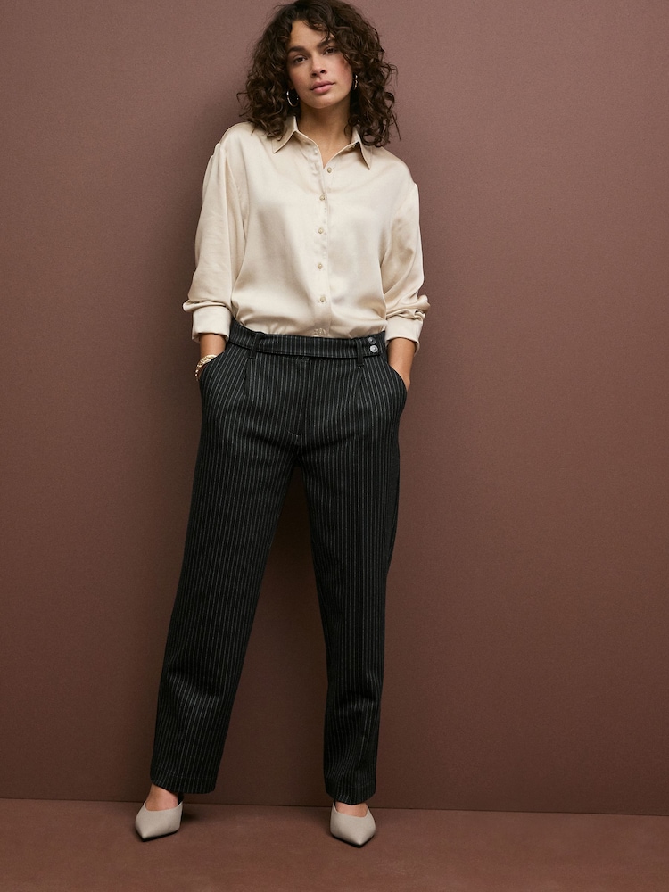 Black Ponte Barrel Leg Trousers - Image 1 of 8