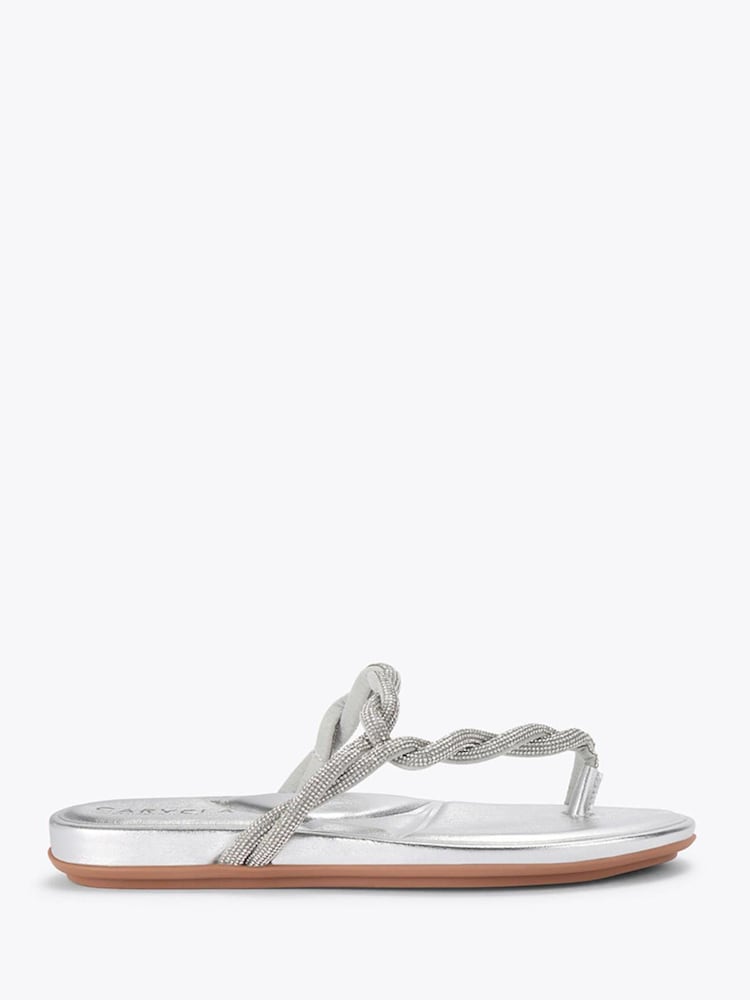 Carvela Silver Loopi Tt Flip Flop And Sandals - Image 1 of 4 Carvela Silver Loopi Tt Flip Flop And Sandals - Image 1 of 4