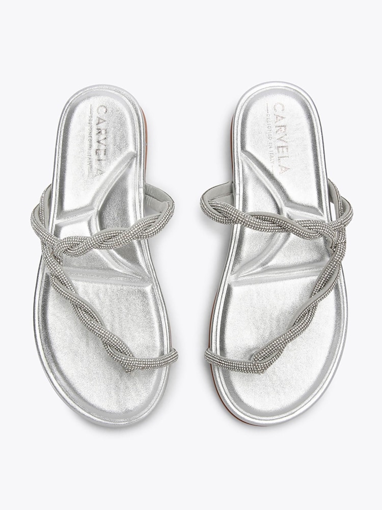 Carvela Silver Loopi Tt Flip Flop And Sandals - Image 2 of 4 Carvela Silver Loopi Tt Flip Flop And Sandals - Image 2 of 4