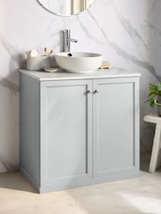 Grey Farnley Panelled Under Sink Vanity Unit Storage Unit - Image 1 of 9