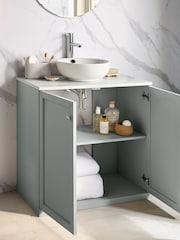 Grey Farnley Panelled Under Sink Vanity Unit Storage Unit - Image 2 of 9