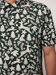 Green/White Christmas Print Polo Shirt - Image 5 of 8