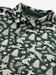 Green/White Christmas Print Polo Shirt - Image 7 of 8